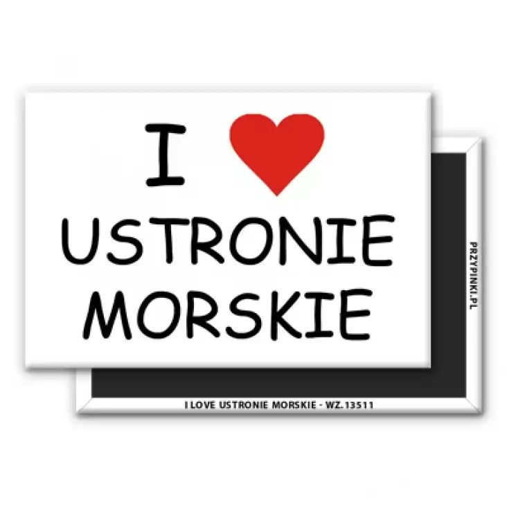 magnes 78x53mm I love Ustronie Morskie