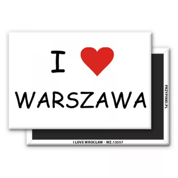 magnes 78x53mm I love Warszawa 