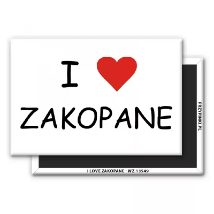 magnes 78x53mm I love Zakopane