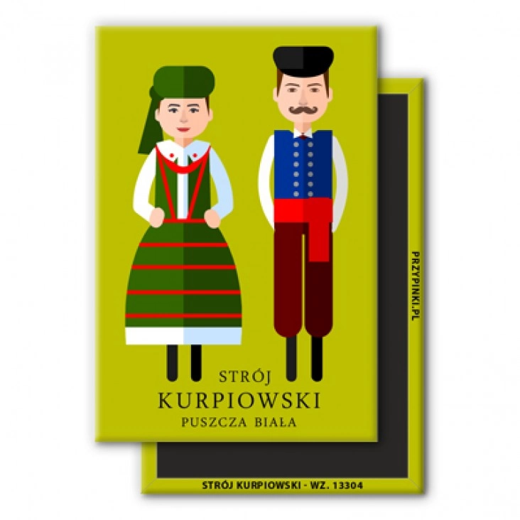 magnes 78x53mmStrój Kurpiowski - Puszcza Biała