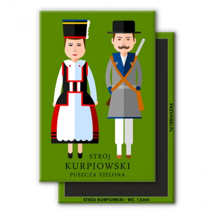 magnes 78x53mmStrój Kurpiowski - Puszcza Zielona