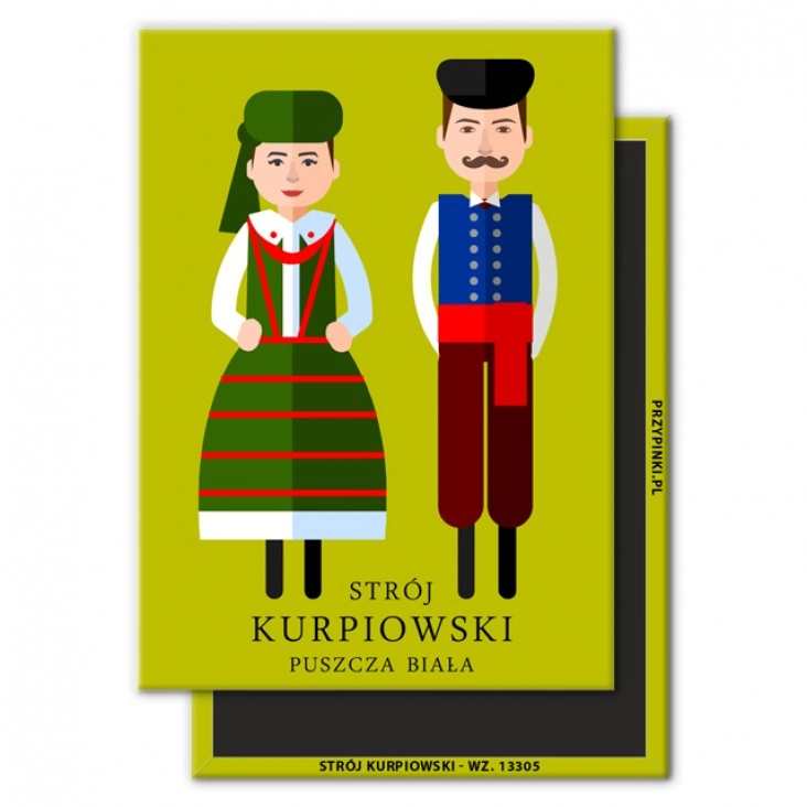 magnes 90x65mmStrój Kurpiowski - Puszcza Biała
