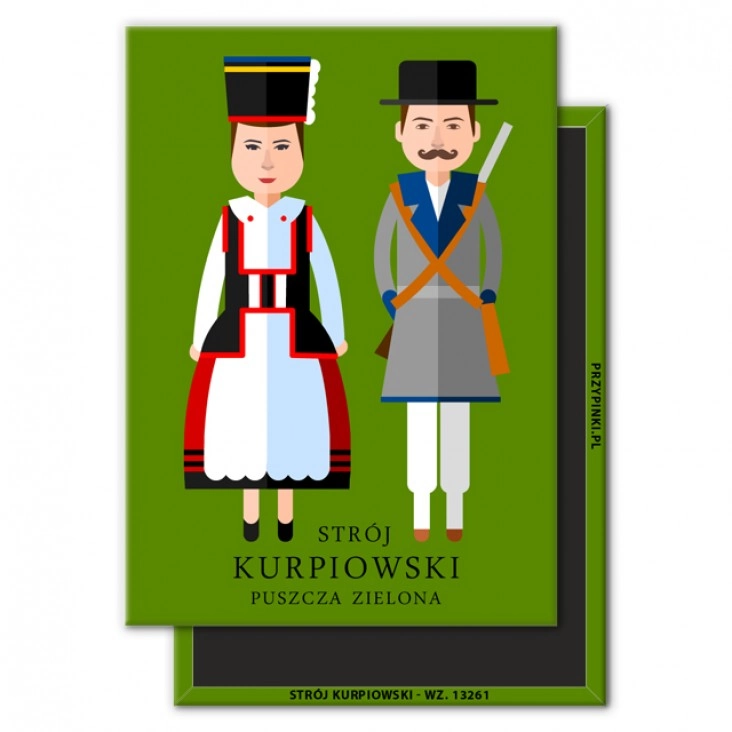 magnes 90x65mmStrój Kurpiowski - Puszcza Zielona