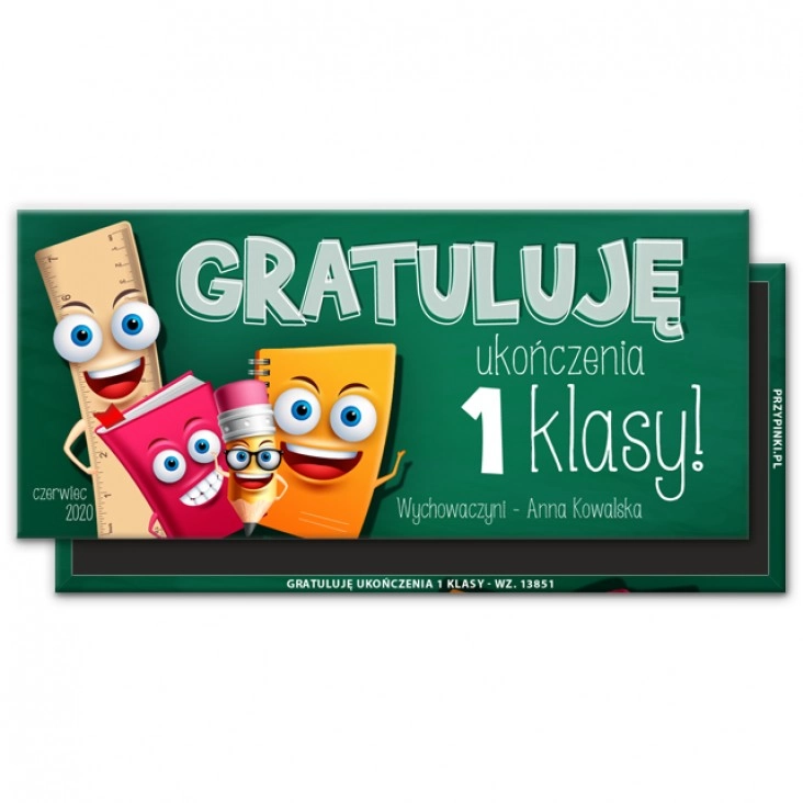 magnes 120x54mm Gratuluję ukończenia 1 klasy