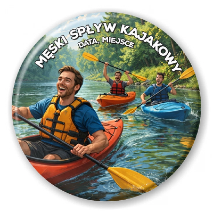 przypinka Męski spływ kajakowy
