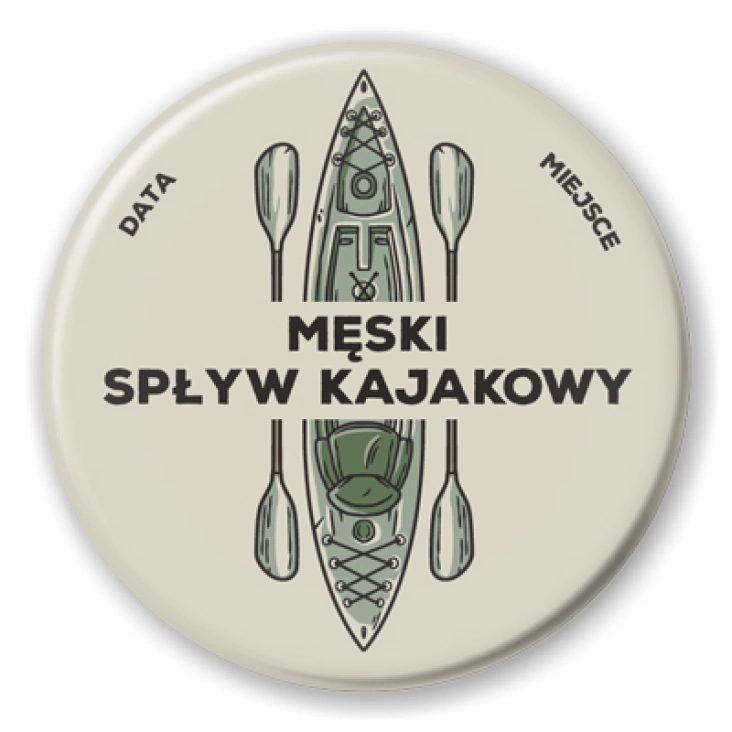przypinka Męski wypad na spływ kajakowy
