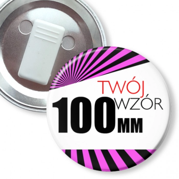z żabką Przypinka 100mm żabka bez agrafki Twój wzór