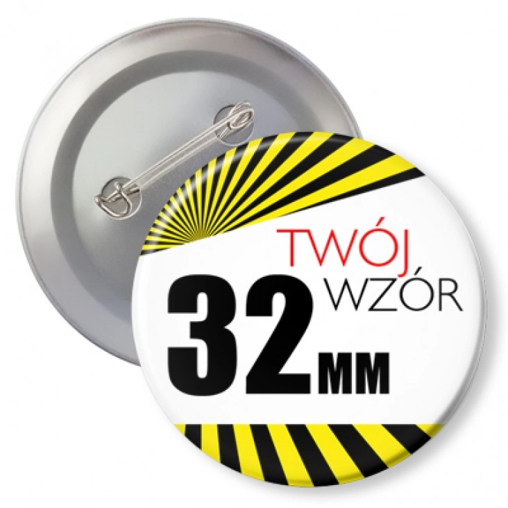 z agrafką Przypinka 32mm z agrafką Twój wzór
