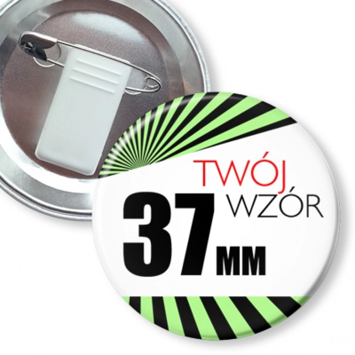 przypinka Przypinka 37mm żabka i agrafka Twój wzór
