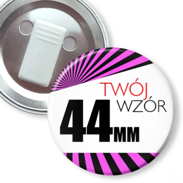 przypinka Przypinka 44mm żabka bez agrafki Twój wzór