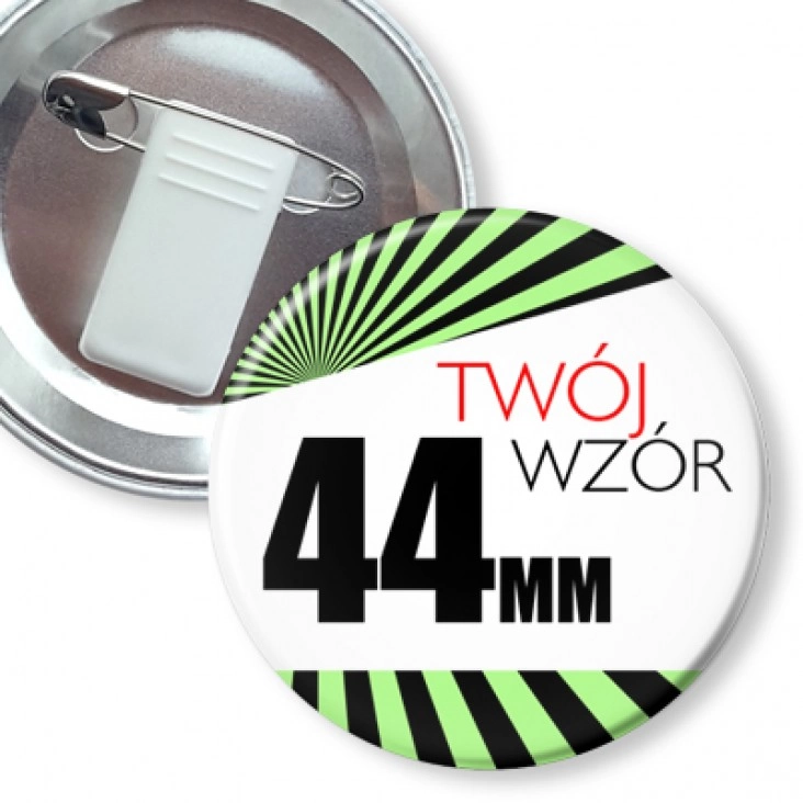 przypinka Przypinka 44mm żabka i agrafka Twój wzór