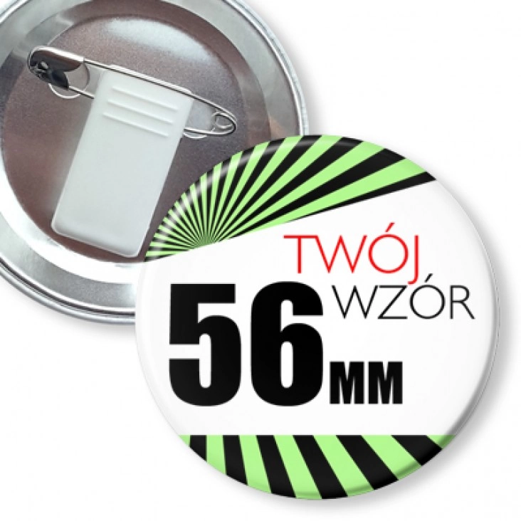 przypinka Przypinka 56mm żabka i agrafka Twój wzór