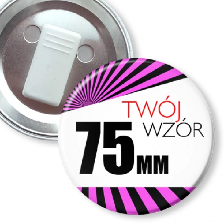 przypinka Przypinka 75mm żabka bez agrafki Twój wzór
