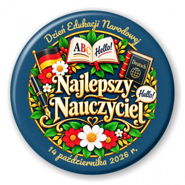 przypinka Najlepszy Nauczyciel język niemiecki