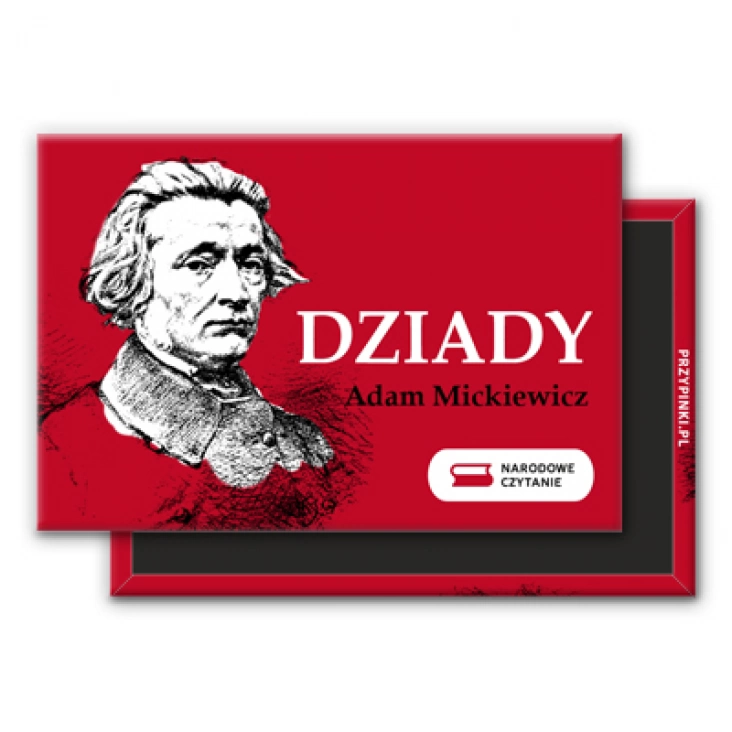 magnes 78x53mm Narodowe Czytanie Dziady czerwone tło