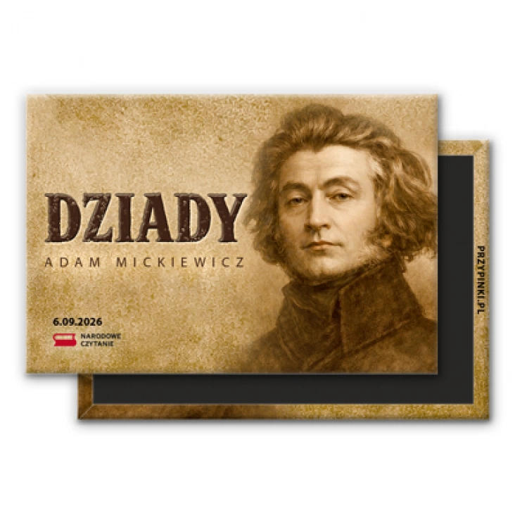 magnes 78x53mm Narodowe Czytanie Dziady Mickiewicz w sepii