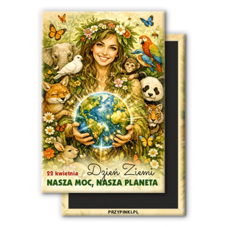 magnes 78x53mmNasza moc, nasza planeta Dzień Ziemi