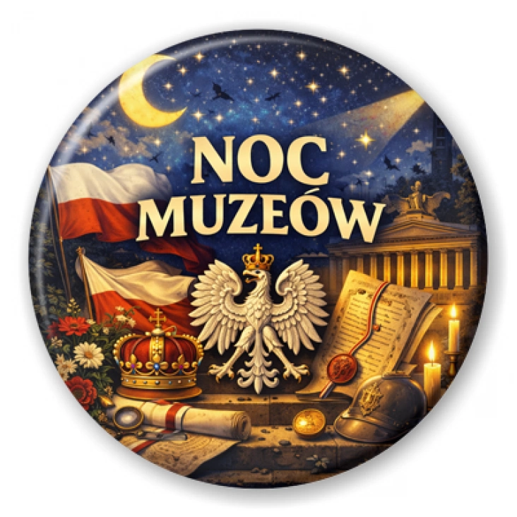przypinka Noc Muzeów - symbole narodowe