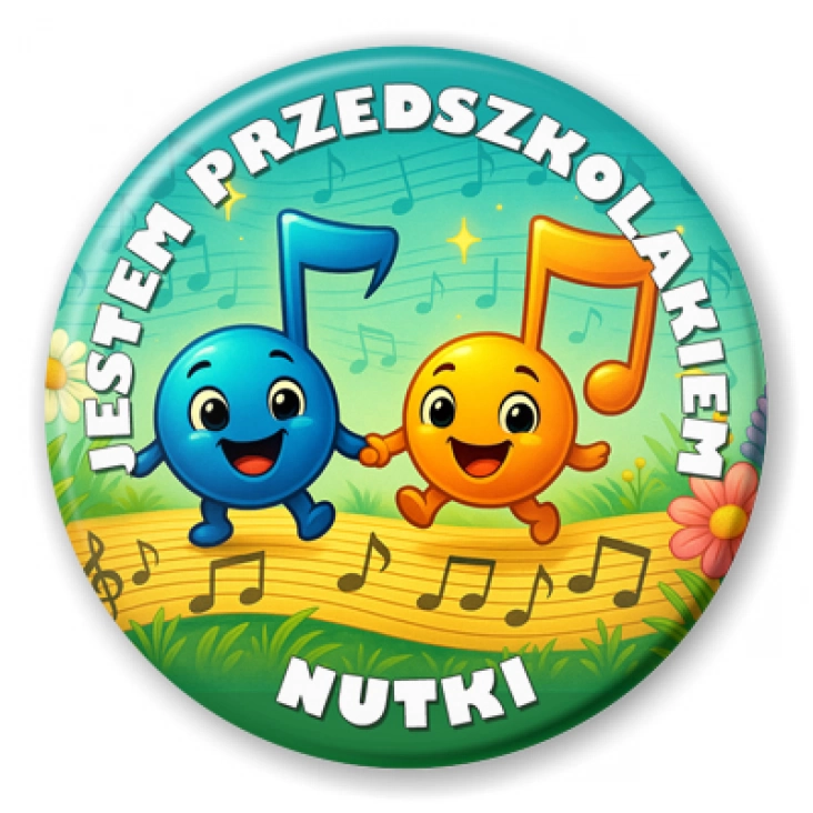 przypinka Jestem Przedszkolakiem Nutki