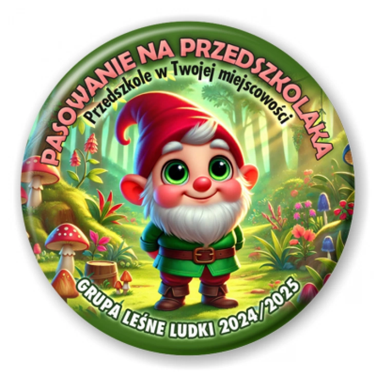 przypinka Pasowanie na przedszkolaka grupa Leśne Ludki