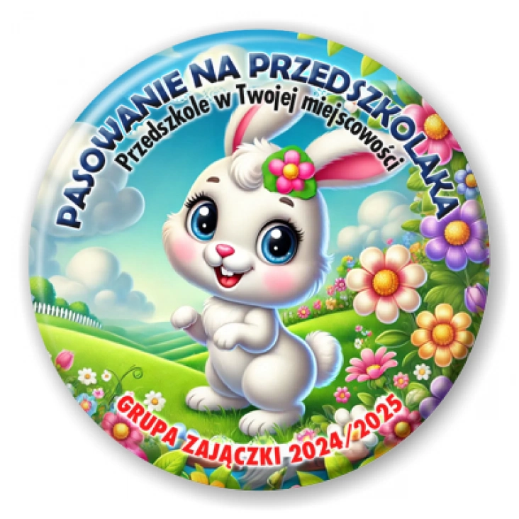 przypinka Pasowanie na przedszkolaka grupa Zajączki