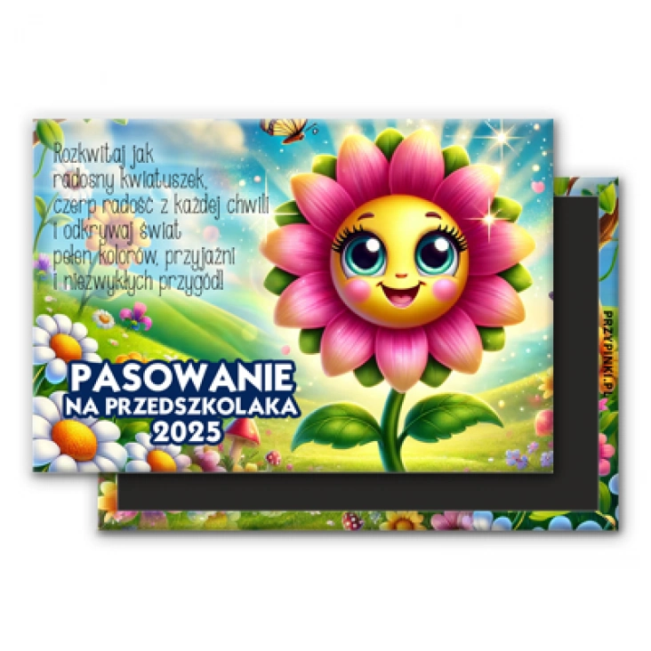 magnes 78x53mm Pasowanie na przedszkolaka w grupie Kwiatuszki