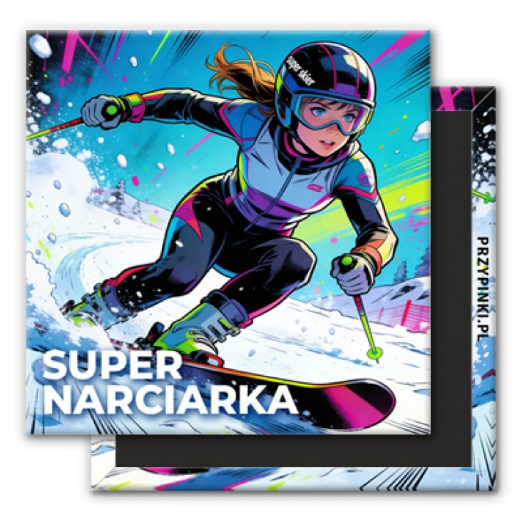 magnes 50x50mmPędząca Super Narciarka