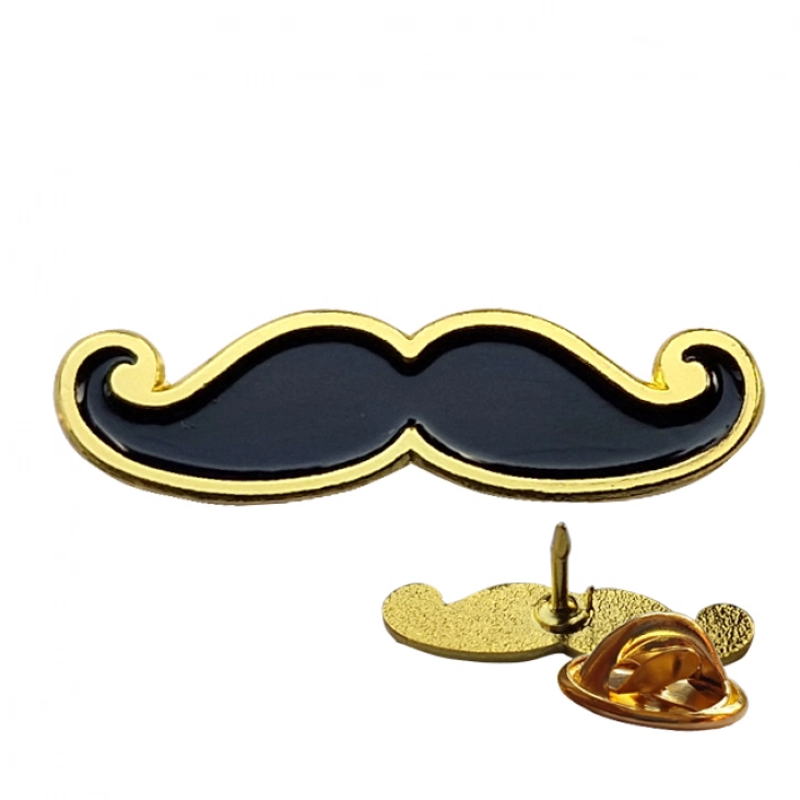 pins promo Czarne wąsy movember 25x12mm