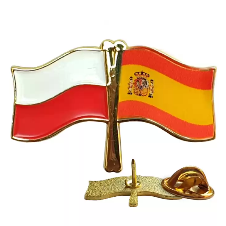 pins promo Flagi Polska-Hiszpania 13x26mm