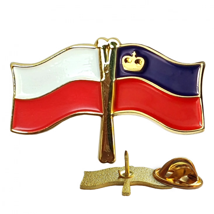 pins promo Flagi Polska - Liechtenstein 13x26mm