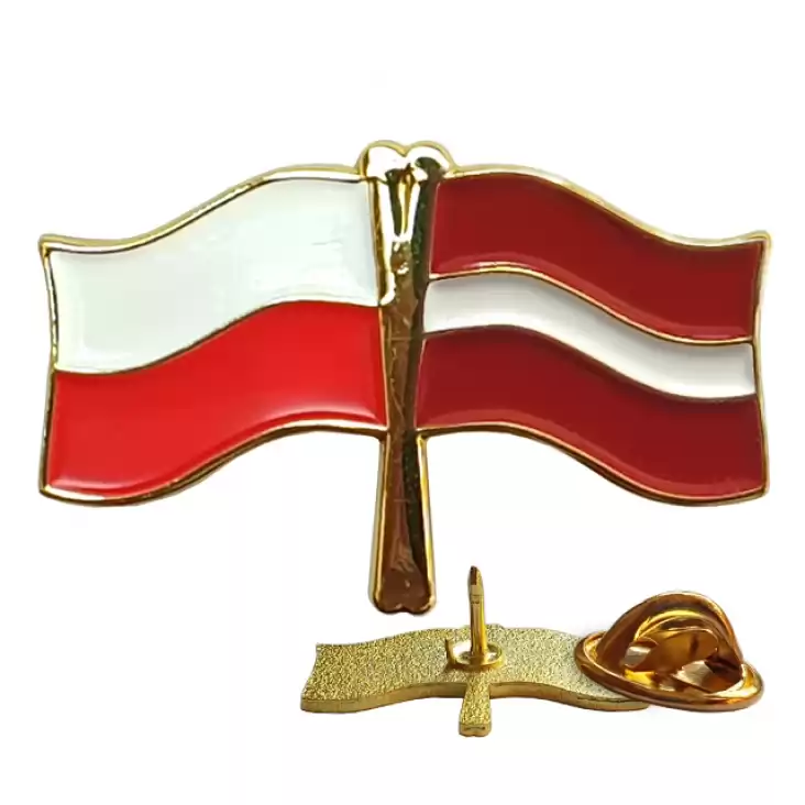 pins promo Flagi Polska-Łotwa 13x26mm