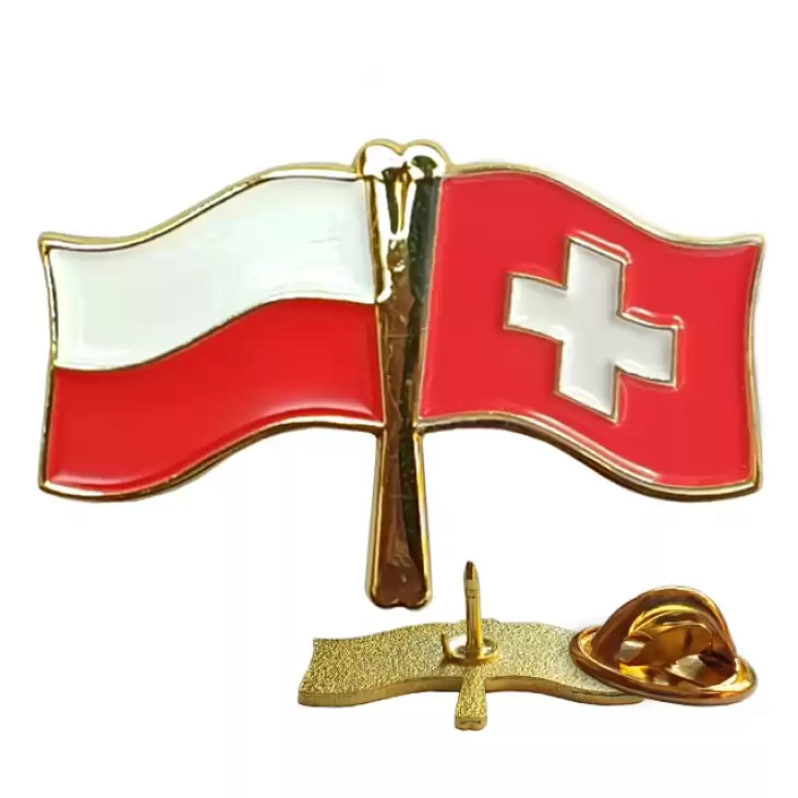 pins promo Flagi Polska-Szwajcaria 13x26mm