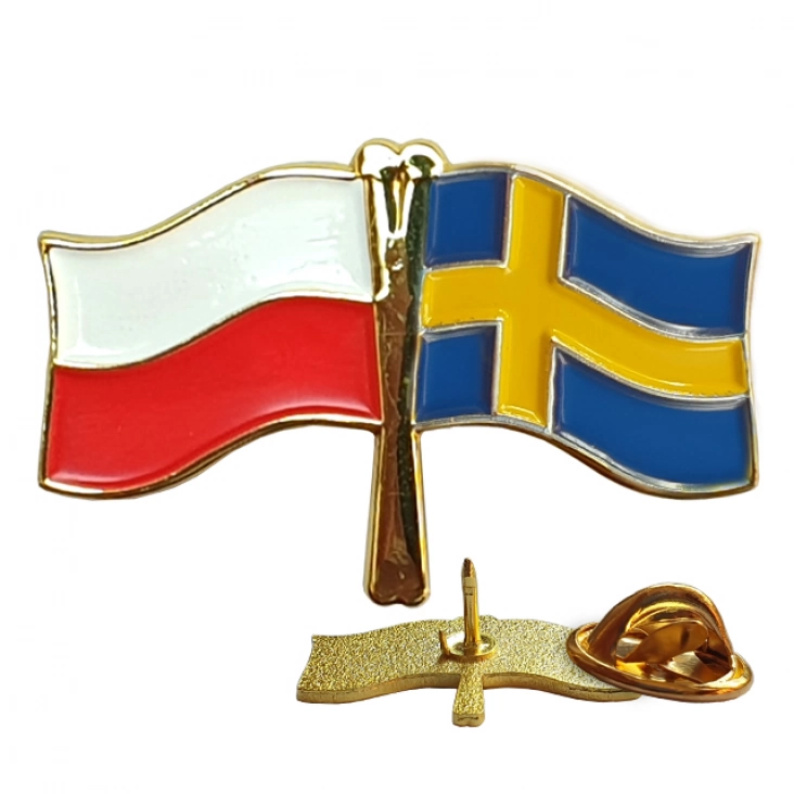 pins promoFlagi Polska-Szwecja 13x26mm