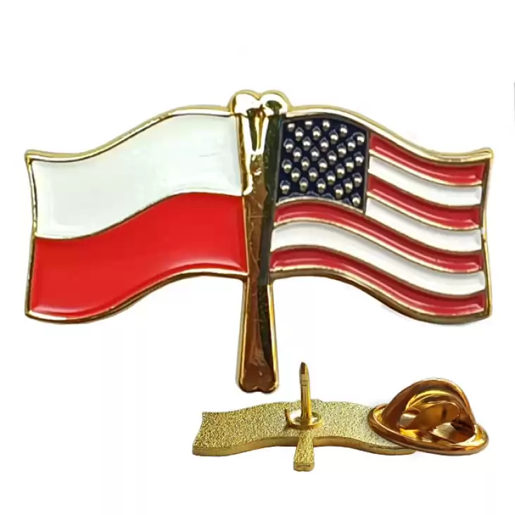 przypinka Flagi Polska USA 13x26mm