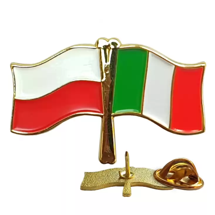 pins promo Flagi Polska - Włochy 13x26mm