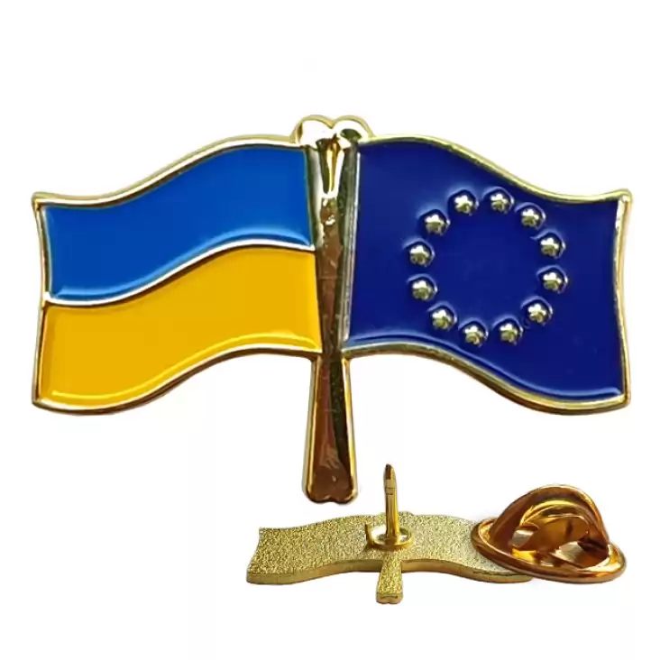 Flagi Ukraina - Unia Europejska 13x26mm