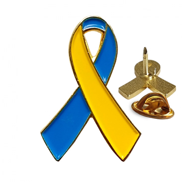 pins promoNiebiesko-żółta wstążka 14x20mm