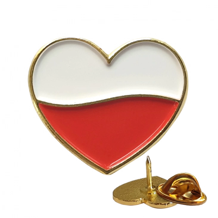pins promoSerduszko biało-czerwone 15x13mm