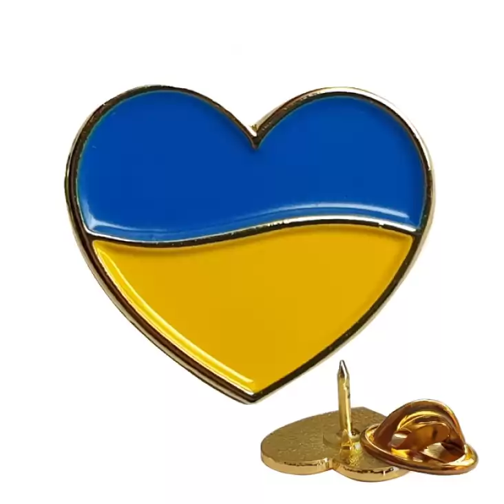 pins promo Serduszko Flaga Ukrainy 15x13mm