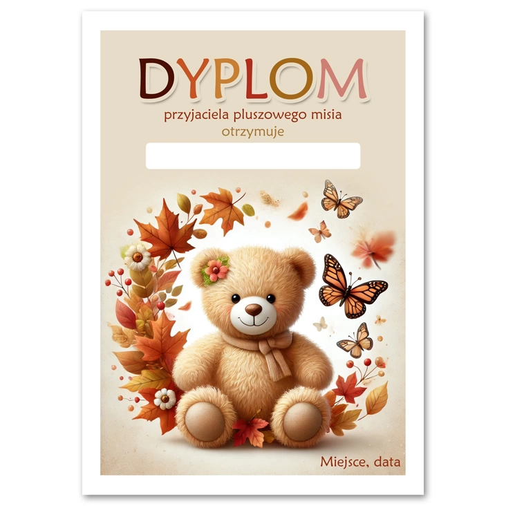 dyplom Pluszowy Miś z motylkami