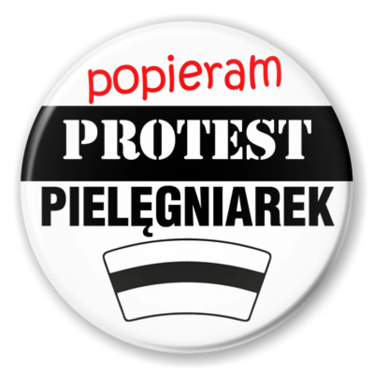 przypinka Popieram protest pielęgniarek
