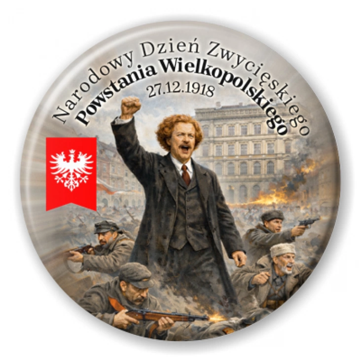 przypinka Powstanie Wielkopolskie Ignacy Jan Paderewski z powstańcami