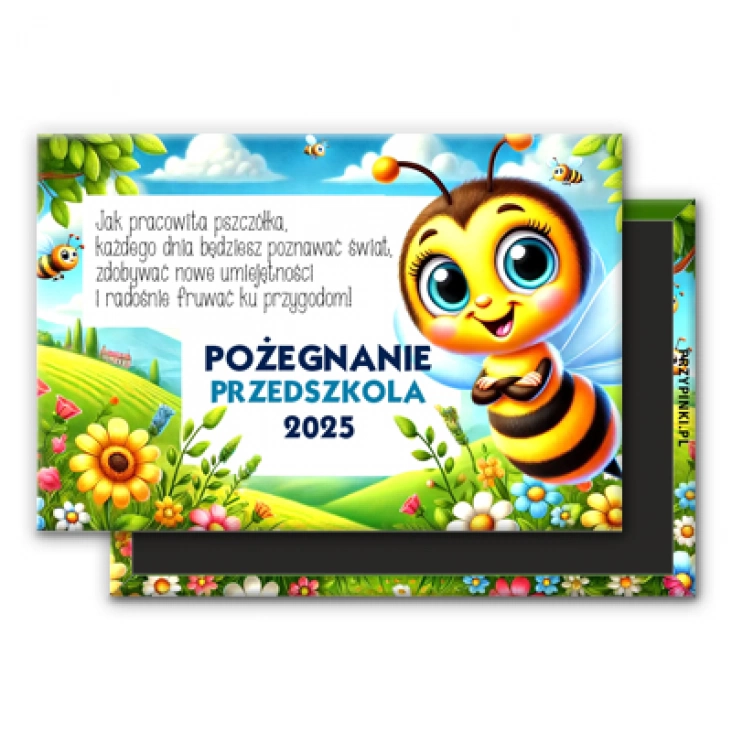 magnes 78x53mm Pożegnanie przedszkola grupa Pszczółki