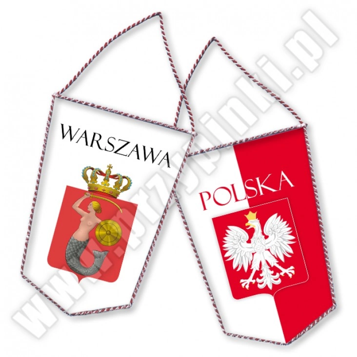 proporczyk Warszawa z godłem Polski