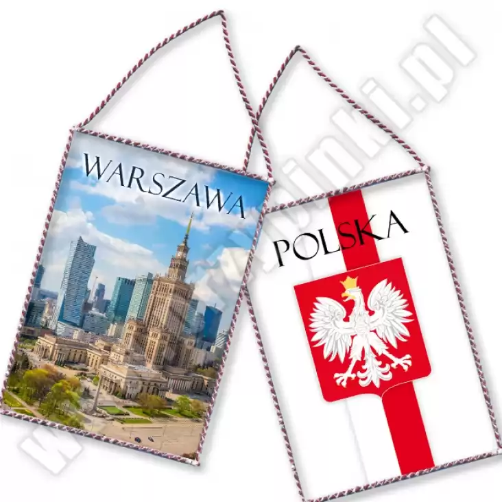 proporczyk  Warszawa z godlem Polski