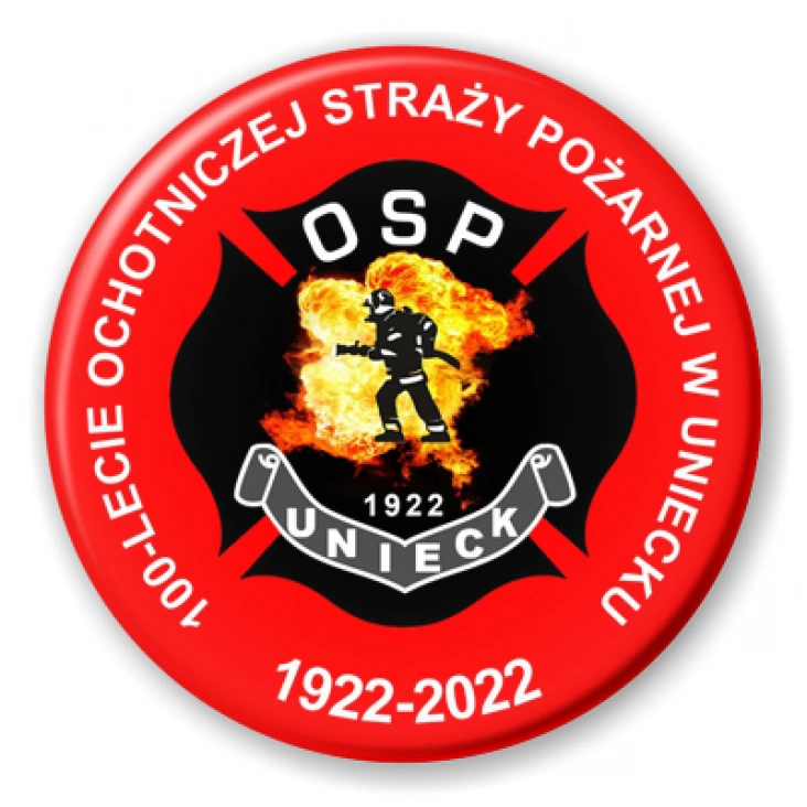 przypinka 100 lat OSP Unieck