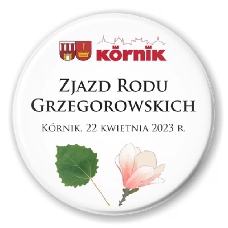 przypinka Zjazd Rodu Grzegorowskich Kórnik 2023