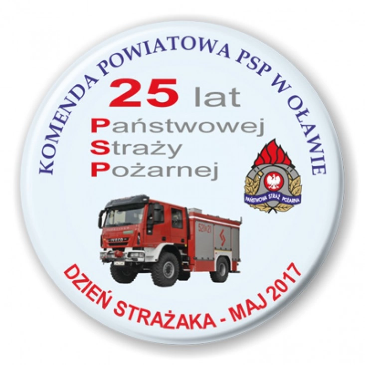 przypinka 25 lat Państwowej Straży Pożarnej