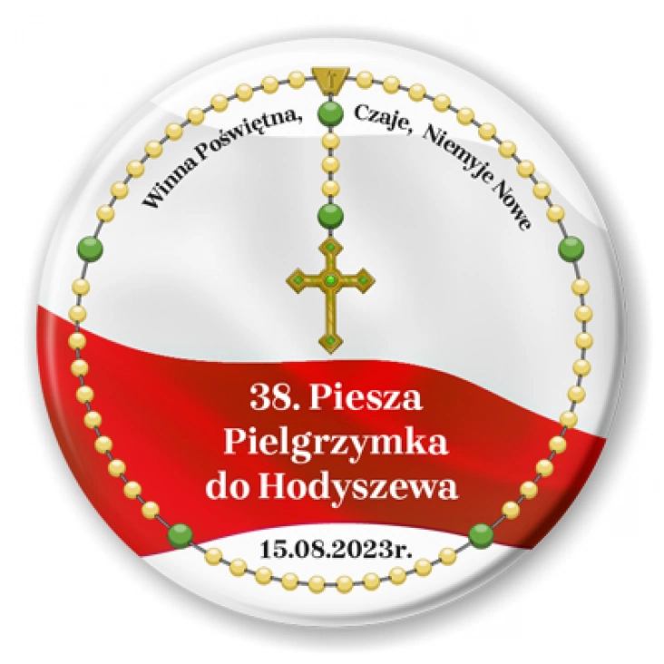 przypinka 38. piesza pielgrzymka do Hodyszewa