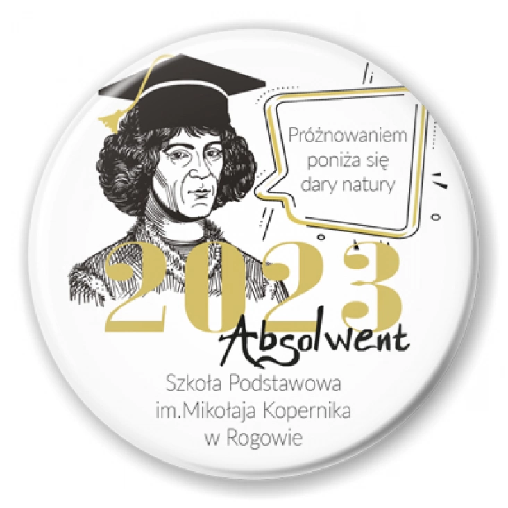 przypinka Absolwent 2023 Szkoły Podstawowej w Rogowie